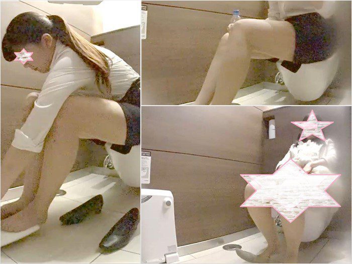 洋式トイレで変態オナニーとパンプスを嗅ぐＯＬ