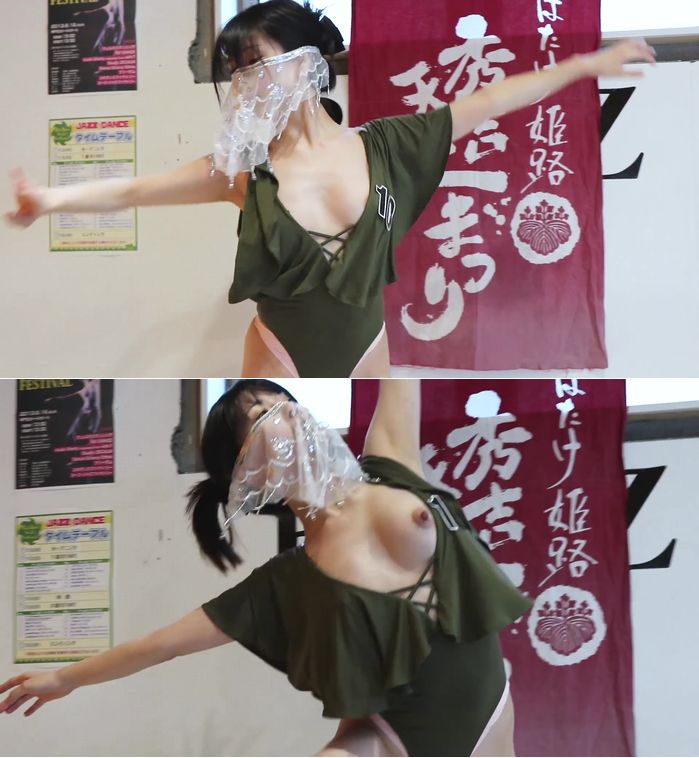 JDダンス部練習で胸チラ頻発！隠そうとする仕草も可愛らしい