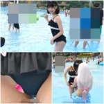 【奇跡のハミ毛・・】プールサイド撮影イベントにて