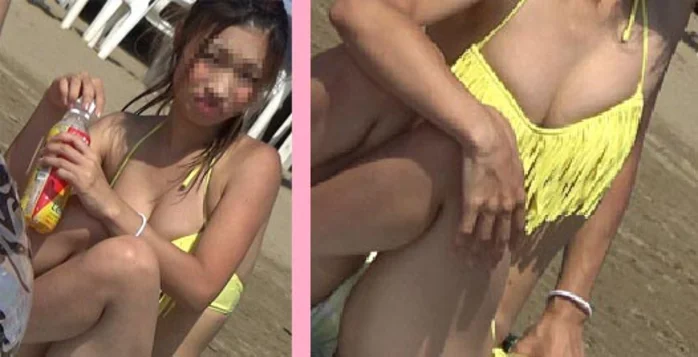 はみ出しちゃってる女の子♪