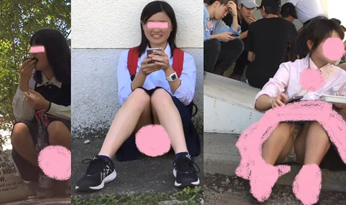 （PC/携帯対応）（本編顔出し！！）【衝撃！！】大股開き純白パンティ丸見え娘！！